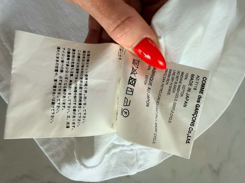 Comme des Garçons PLAY Red Heart Long Sleeve T-Shirt White Size M - Picture 5 of 9